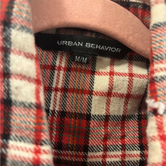 Urban Behavior Red and White Plaid Sweater Dress - Picture 2 of 3